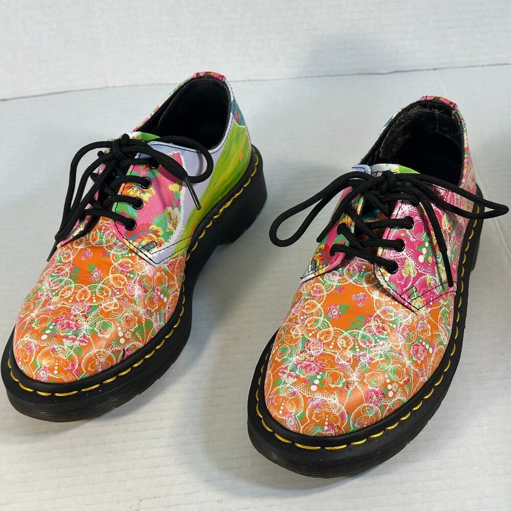 Dr. Martens Floral Leather Oxfords Size 6 Multicolor Patchwork 1461 Style